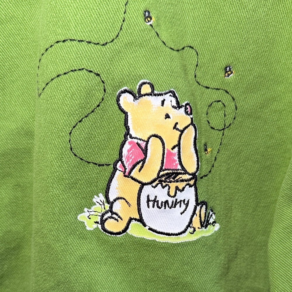 Disney Winnie The Pooh RARE Green Denim Jean Jacket Women's XL - Picture 5 of 10